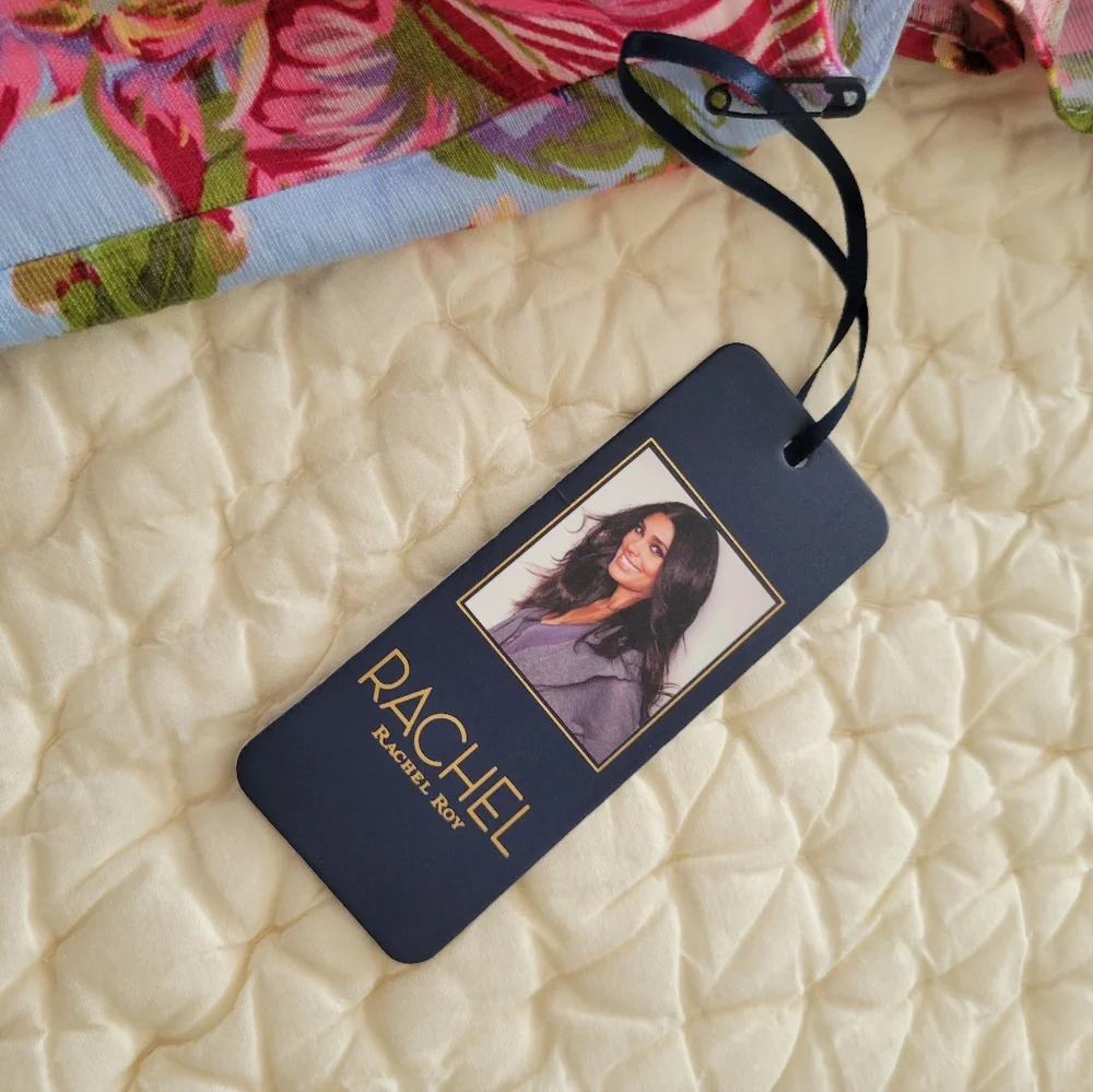 NWT Rachel Rachel Roy Blue Flutter Sleeve Blouse with Mandarin Collar - Picture 3 of 6